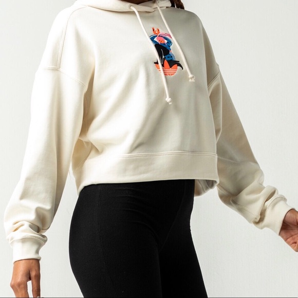 ADIDAS Adicolor Essentials x Egle Womens No-Dye Organic Crop Hoodie XS NWT - Picture 1 of 4